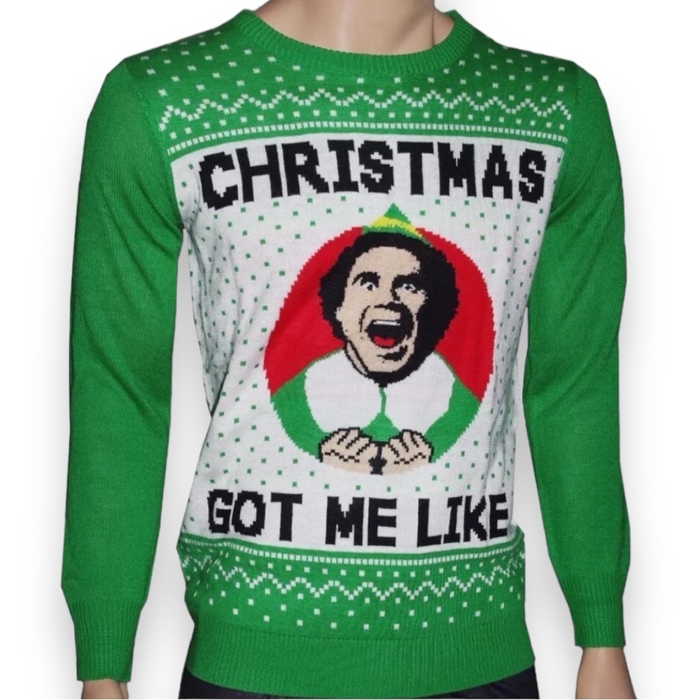 Will Ferrell ELF Movie “GOT ME LIKE” Ugly Christmas Sweater Party Men’s Large